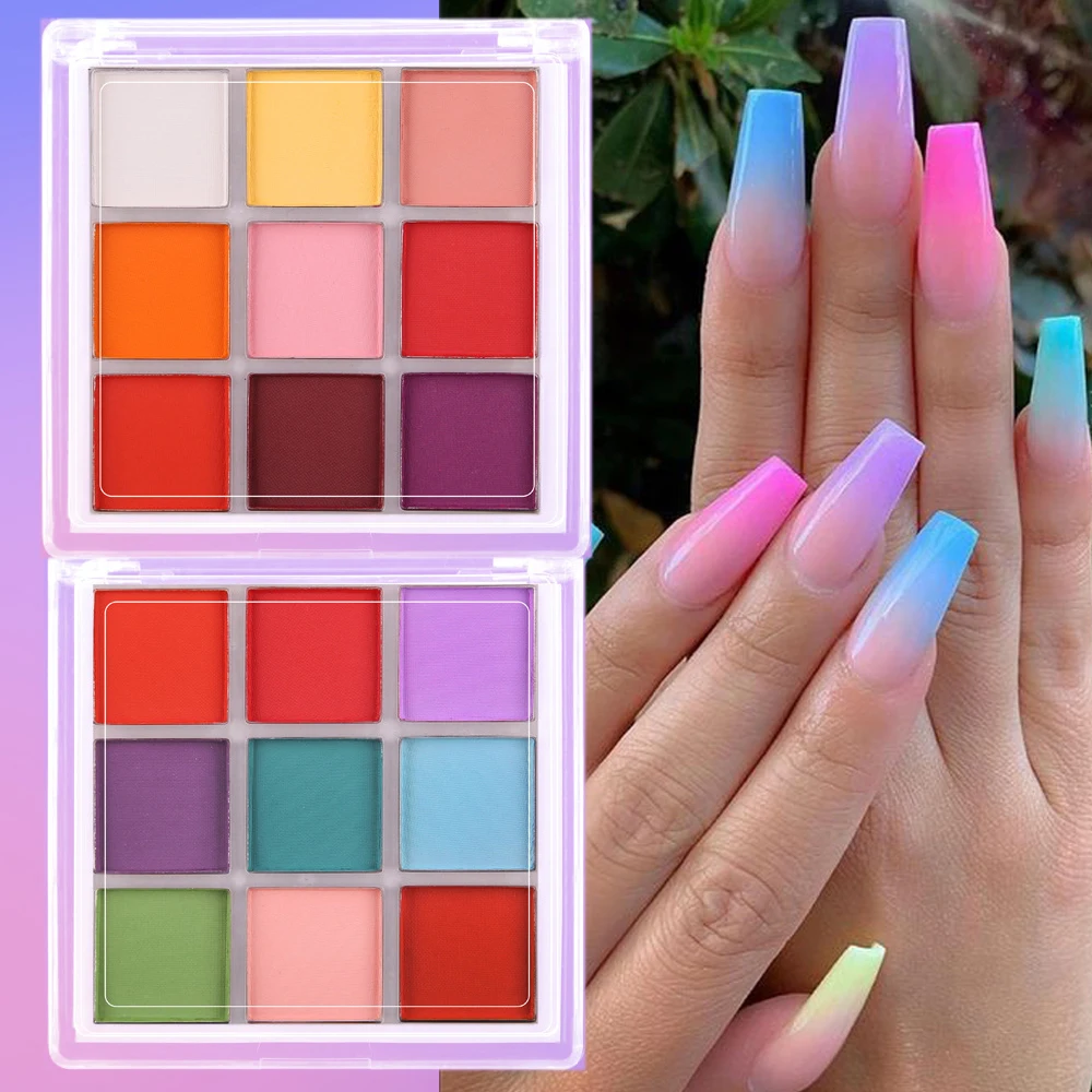 Nail Art Ombre Glitter - Paleta de pigmentos para uñas de