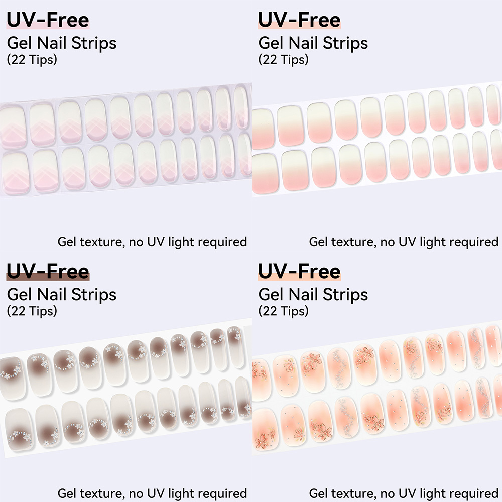 Tiras de Uñas de Gel SIN UV, 2 - Nail Art Ombre Glitter reseña y precio