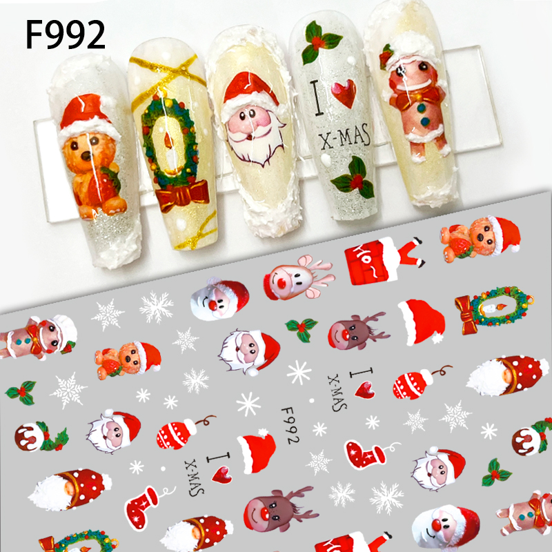 Pegatinas 3D para decoración d - Nail Art Xmas 2025 reseña y precio