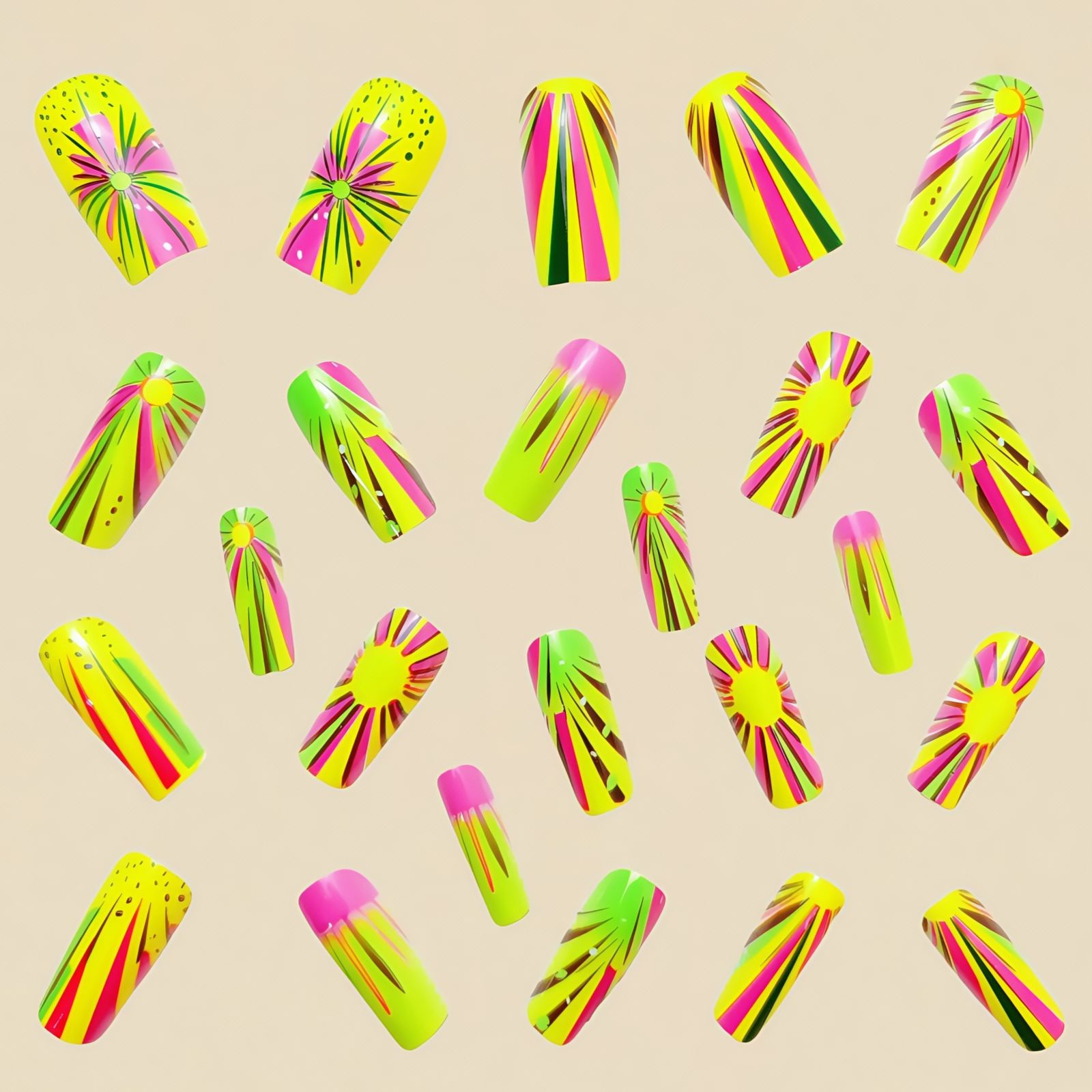 Uñas postizas con patrón de pu - Nail Art Ombre Glitter reseña y precio