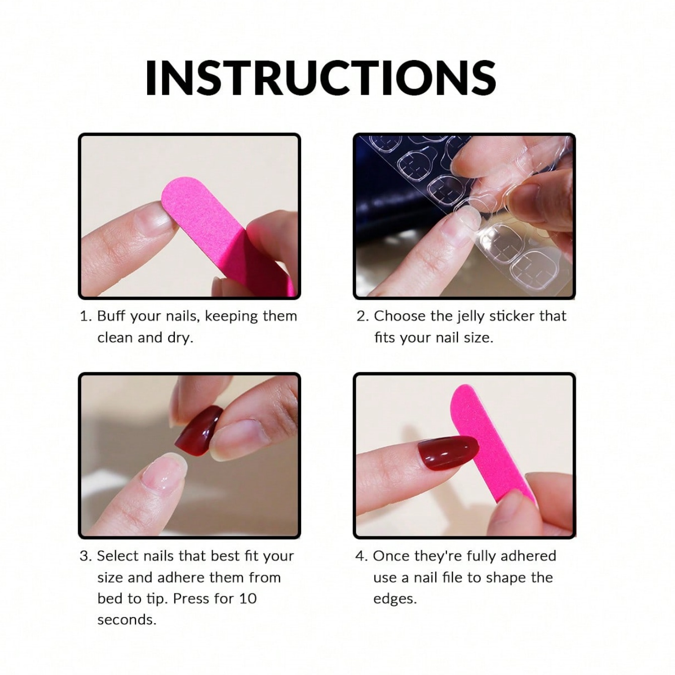 10 Uñas Postizas Cortas Cuadra - Nail Art Overlay reseña y precio